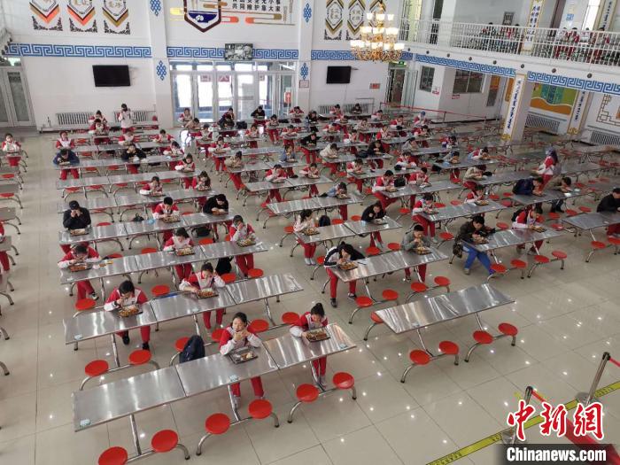 圖為學(xué)生們?cè)谑程镁筒汀！鯆I娜 攝