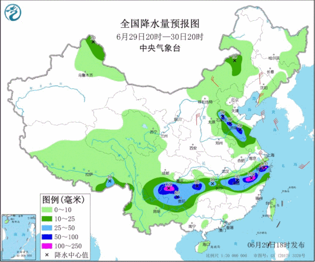 ▲圖為近30天全國降水實(shí)況圖。來源：中央氣象臺